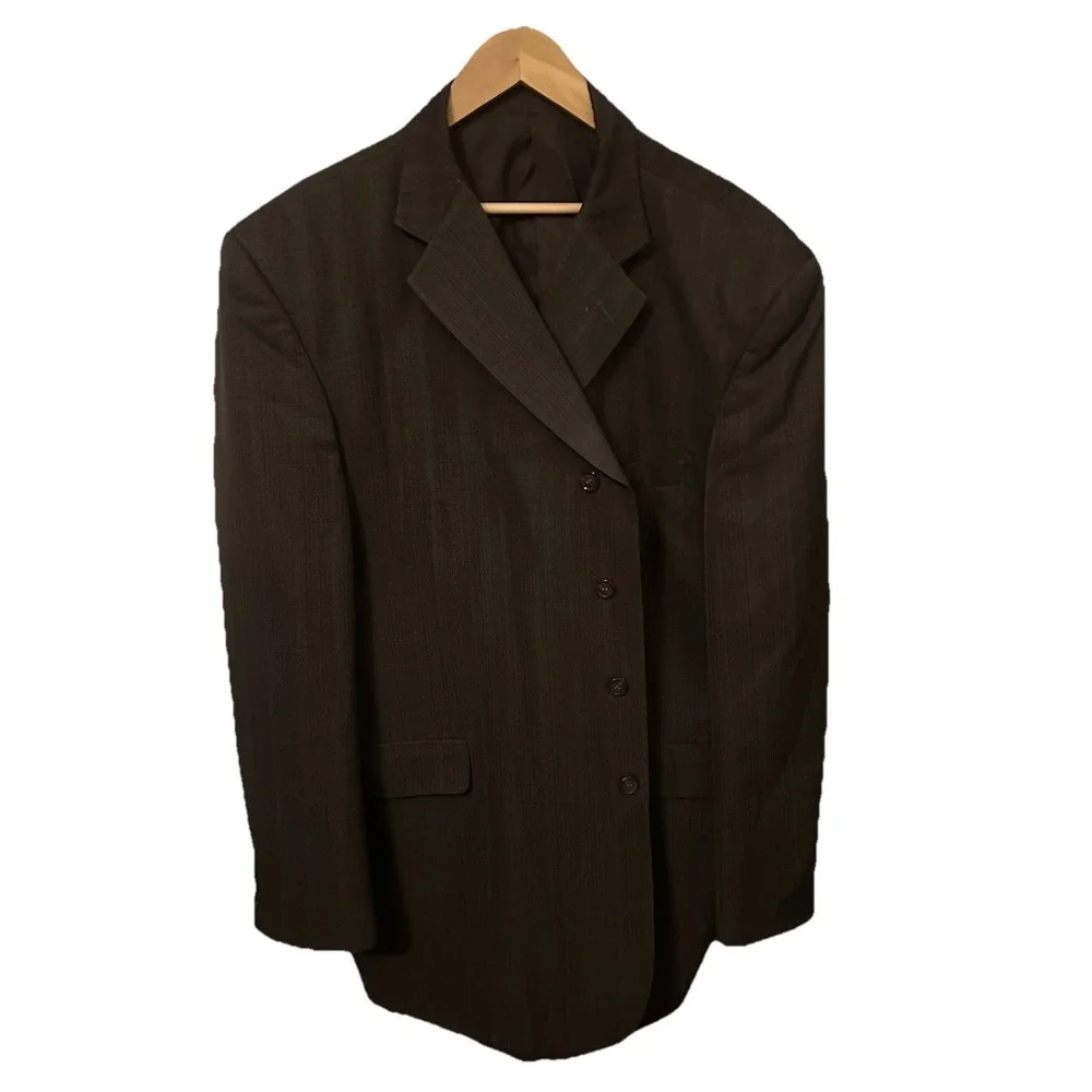 Vanetti Blazer Men's 50L Golden Brown with Black Stripes Sport Coat Jacket